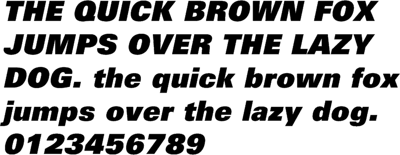 Univers Black Oblique Font